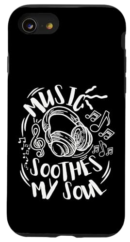 Musik beruhigt meine Seelenkopfhörer mit musikalischen Noten Hülle für iPhone SE (2020) / 7 / 8 von Music Headphones Co.