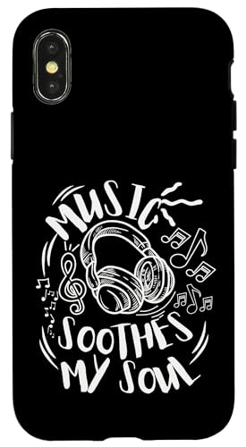 Musik beruhigt meine Seelenkopfhörer mit musikalischen Noten Hülle für iPhone X/XS Musik beruhigt meine Seelenkopfhörer mit musikalischen Noten Hülle für iPhone X/XS von Music Headphones Co.