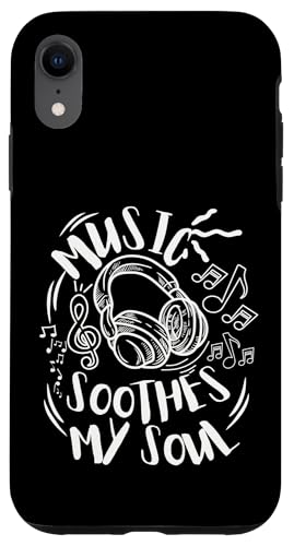 Musik beruhigt meine Seelenkopfhörer mit musikalischen Noten Hülle für iPhone XR Musik beruhigt meine Seelenkopfhörer mit musikalischen Noten Hülle für iPhone XR von Music Headphones Co.
