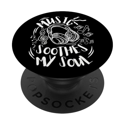 Musik beruhigt meine Seelenkopfhörer mit musikalischen Noten PopSockets Klebender PopGrip Musik beruhigt meine Seelenkopfhörer mit musikalischen Noten PopSockets Klebender PopGrip von Music Headphones Co.