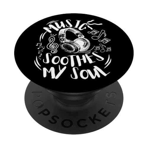 Musik beruhigt meine Seelenkopfhörer mit musikalischen Noten PopSockets Klebender PopGrip Musik beruhigt meine Seelenkopfhörer mit musikalischen Noten PopSockets Klebender PopGrip von Music Headphones Co.