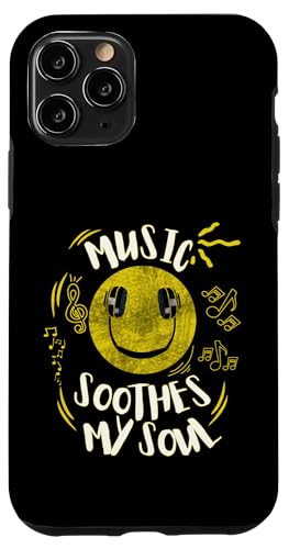 Musik beruhigt meine Seelenmusik Notizen Lächeln Kopfhörer Hülle für iPhone 11 Pro von Music Headphones Co.