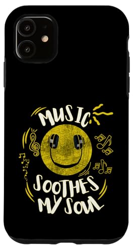Musik beruhigt meine Seelenmusik Notizen Lächeln Kopfhörer Hülle für iPhone 11 Musik beruhigt meine Seelenmusik Notizen Lächeln Kopfhörer Hülle für iPhone 11 von Music Headphones Co.