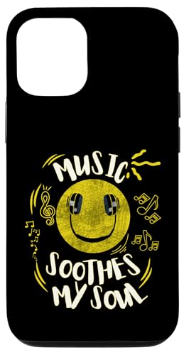 Musik beruhigt meine Seelenmusik Notizen Lächeln Kopfhörer Hülle für iPhone 12/12 Pro Musik beruhigt meine Seelenmusik Notizen Lächeln Kopfhörer Hülle für iPhone 12/12 Pro von Music Headphones Co.
