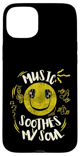Musik beruhigt meine Seelenmusik Notizen Lächeln Kopfhörer Hülle für iPhone 15 Plus Musik beruhigt meine Seelenmusik Notizen Lächeln Kopfhörer Hülle für iPhone 15 Plus von Music Headphones Co.