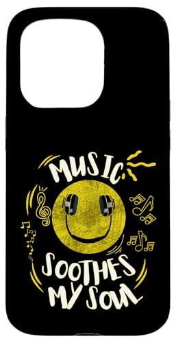 Musik beruhigt meine Seelenmusik Notizen Lächeln Kopfhörer Hülle für iPhone 15 Pro Musik beruhigt meine Seelenmusik Notizen Lächeln Kopfhörer Hülle für iPhone 15 Pro von Music Headphones Co.