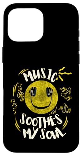 Musik beruhigt meine Seelenmusik Notizen Lächeln Kopfhörer Hülle für iPhone 16 Pro Max Musik beruhigt meine Seelenmusik Notizen Lächeln Kopfhörer Hülle für iPhone 16 Pro Max von Music Headphones Co.