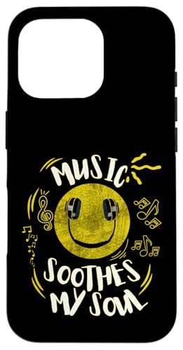 Musik beruhigt meine Seelenmusik Notizen Lächeln Kopfhörer Hülle für iPhone 16 Pro Musik beruhigt meine Seelenmusik Notizen Lächeln Kopfhörer Hülle für iPhone 16 Pro von Music Headphones Co.