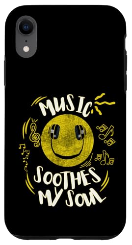 Musik beruhigt meine Seelenmusik Notizen Lächeln Kopfhörer Hülle für iPhone XR Musik beruhigt meine Seelenmusik Notizen Lächeln Kopfhörer Hülle für iPhone XR von Music Headphones Co.
