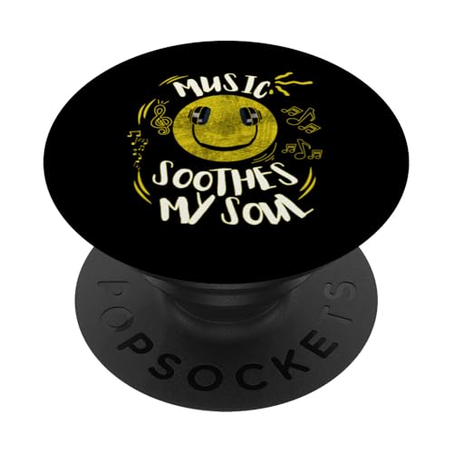 Musik beruhigt meine Seelenmusik Notizen Lächeln Kopfhörer PopSockets Klebender PopGrip Musik beruhigt meine Seelenmusik Notizen Lächeln Kopfhörer PopSockets Klebender PopGrip von Music Headphones Co.