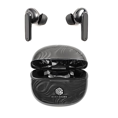 Music Sound | Bluetooth Kopfhörer Kabellos Intra-auriculaires | In-Ear Wireless für Smartphones mit 5-Fach Ladecase – 5h Akkulaufzeit Fantasy Charbon, BTMSTWSINEAR221 von Music Sound