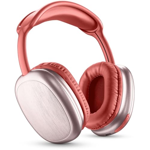 Music Sound | Bluetooth-Kopfhörer MAXI2 | Kopfhörer Around Ear Bluetooth 5.0 - Play Time 22h - Charging 1,5h - Integriertes Mikrofon - Bedienelemente am Pavillon und verstellbarem Kopfband, Rot Farbe von Music Sound