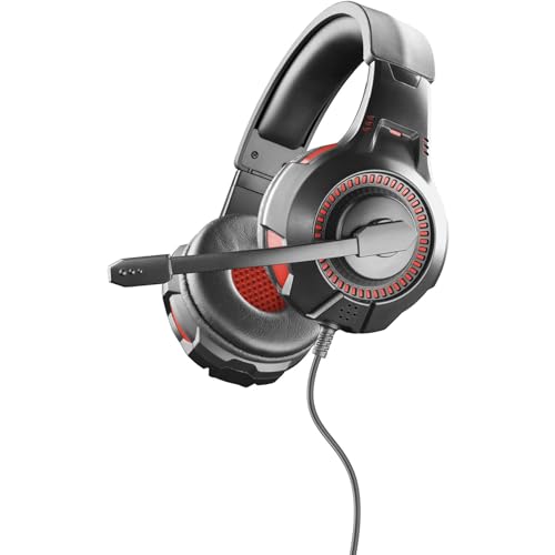 Music Sound | Bügelkopfhörer mit Kabel Over Ear Gaming | On-Ear-Gaming-Headset Mit Kabel und eingebautem Mikrofon - 3,5-mm-Klinkenstecker - Empfindlichkeit von 116dB Frequenz 20Hz – 20.000Hz, Schwarz von Music Sound