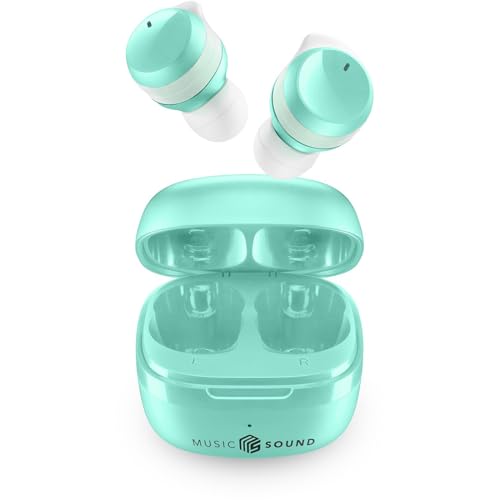 Music Sound - Flow - Kabelloses In-Ear-Bluetooth-Headset - Spielzeit 25 Stunden - Grün von Music Sound