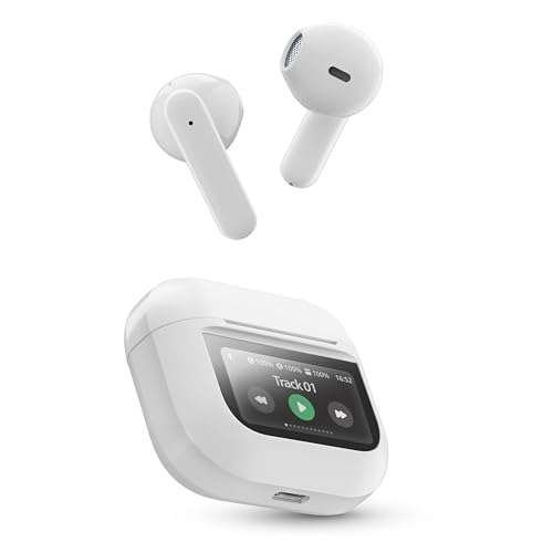Music Sound Groove - Bluetooth-Ohrhörer mit Touchscreen, 3 EQ Modes, bis zu 21 Stunden Wiedergabezeit, automatisches Pairing, integrierte Steuerung und kompakte Hülle - Weiß von Music Sound