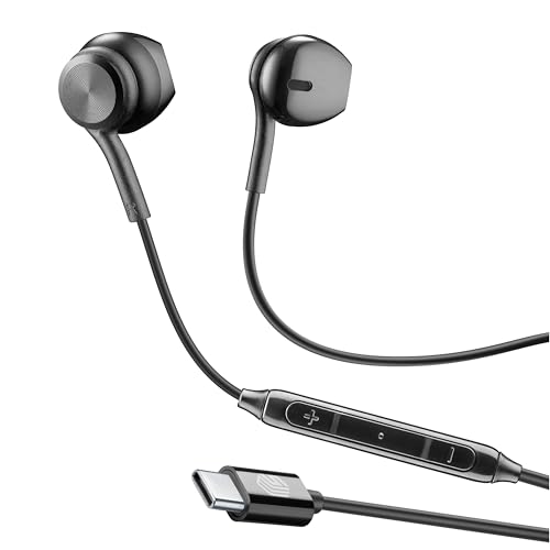 Music Sound - Kapsel-Kopfhörer - Kopfhörer mit Kabel und Mikrofon - USB-C-Kompatibilität - Metalldetails - Farbe Schwarz Music Sound - Kapsel-Kopfhörer - Kopfhörer mit Kabel und Mikrofon - USB-C-Kompatibilität - Metalldetails - Farbe Schwarz von Music Sound