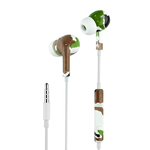 Music Sound - Kopfhörer mit Kabel Fantasy Intra-auriculaires - Kabelgebundener In-Ear-Kopfhörer Mikrofon – 3, 5-mm-Klinkenstecker 1, 2 m langes, verwicklungsfreies Design Camouflage, AUINEARMSFAN226 von Music Sound