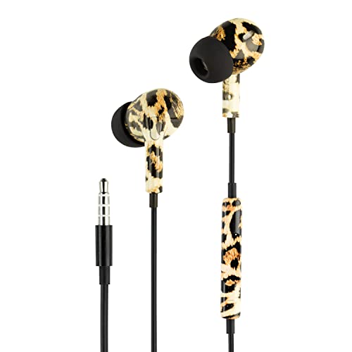 Music Sound | Kopfhörer mit Kabel Fantasy Intra-auriculaires | Kabelgebundener In-Ear-Kopfhörer mit Mikrofon – 3,5-mm-Klinkenstecker – 1,2 m langes, verwicklungsfreies Kabel – Design Animalier von Music Sound