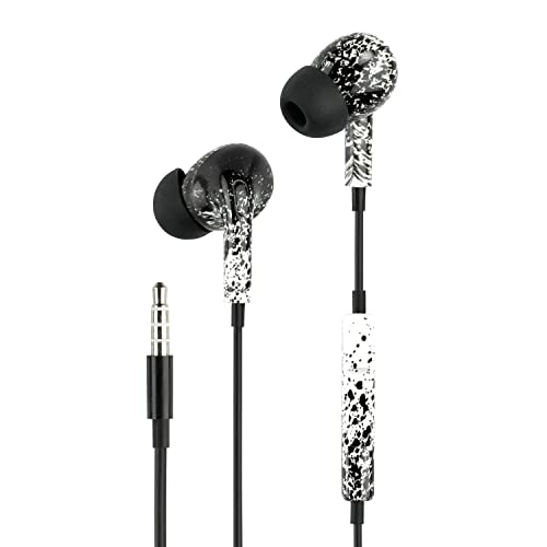 Music Sound Kopfhörer mit Kabel Fantasy Intra-auriculaires Kabelgebundener In-Ear-Kopfhörer mit Mikrofon–3,5-mm-Klinkenstecker–1,2 m langes, verwicklungsfreies Kabel–Design Graffiti, AUINEARMSFAN221 von Music Sound