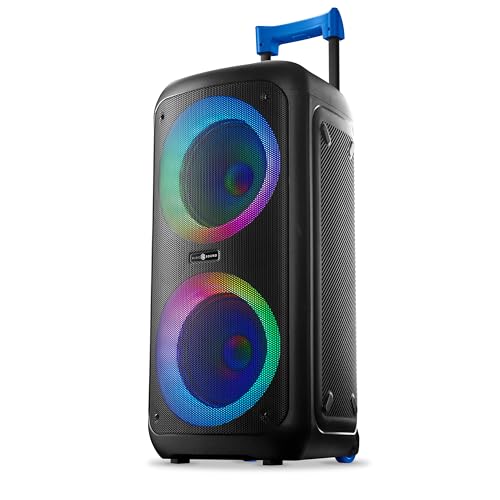 Music Sound - Sound Box - Bluetooth-Lautsprecherbox mit 80WATT Leistung - kabellos - RGB-Lichter - 4 Stunden Spielzeit - Fernbedienung zur Steuerung Aller Lautsprecherfunktionen - Schwarz von Music Sound