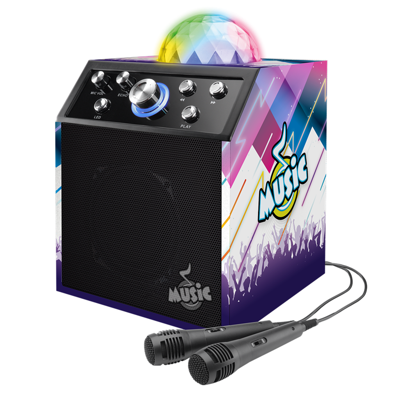 Music - Karaoke BT Disco Cube w/2 Mics (501076) von Music