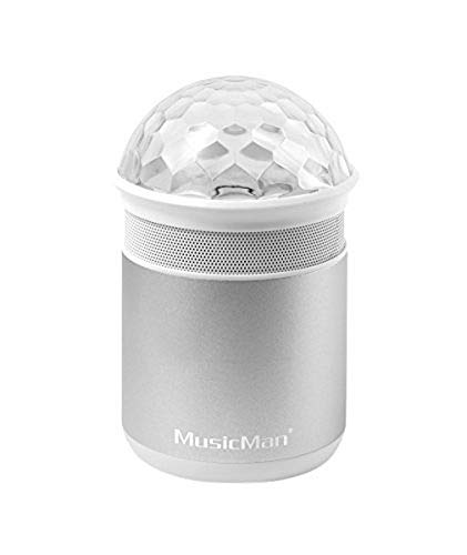 MusicMan 4550 Disco Bluetooth Soundstation BT-X17, Lautsprecher mit Freisprechfunktion und Disco-Lichteffekten Silber von MusicMan