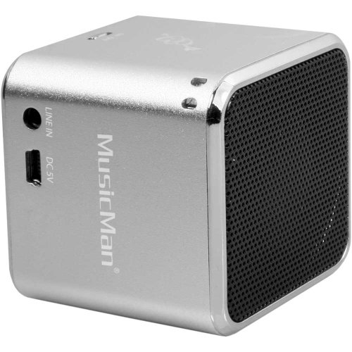 MusicMan Tragbarer Mini-Bluetooth-Lautsprecher, Kabellose Soundstation, unterstützt MicroSD-Karten, kompakter mobiler Audio-Lautsprecher für Smartphone, Tablet, Laptop, BT-X2 (silber) von MusicMan