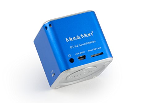 MusicMan mini Wireless Soundstation BT-X2 (MP3 Player, Bluetooth) blau von MusicMan