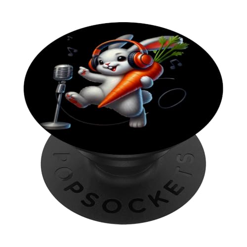 Niedlicher Hase singt in Mikrofon Musik Vibes PopSockets Klebender PopGrip Niedlicher Hase singt in Mikrofon Musik Vibes PopSockets Klebender PopGrip von Musical Bunny Headphones Carrot Fun Vibes