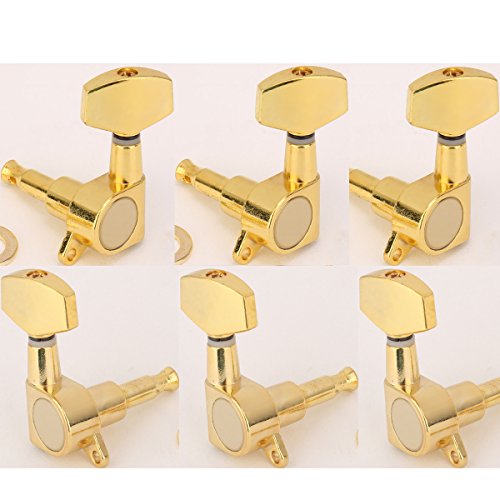 Musiclily Basic 3L3R Gitarren Mechaniken Tuners Tuning Pegs Keys Machine Heads für LP SG E-Gitarre oder Folk Akustikgitarre, Gold Großer Knopf Musiclily Basic 3L3R Gitarren Mechaniken Tuners Tuning Pegs Keys Machine Heads für LP SG E-Gitarre oder Folk Akustikgitarre, Gold Großer Knopf von Musiclily