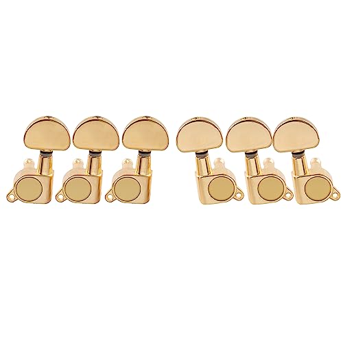 Musiclily Basic 3L3R Gitarren Mechaniken Tuners Tuning Pegs Keys Machine Heads für LP SG E-Gitarre oder Folk Akustikgitarre, Gold Half Moon Knopf Musiclily Basic 3L3R Gitarren Mechaniken Tuners Tuning Pegs Keys Machine Heads für LP SG E-Gitarre oder Folk Akustikgitarre, Gold Half Moon Knopf von Musiclily