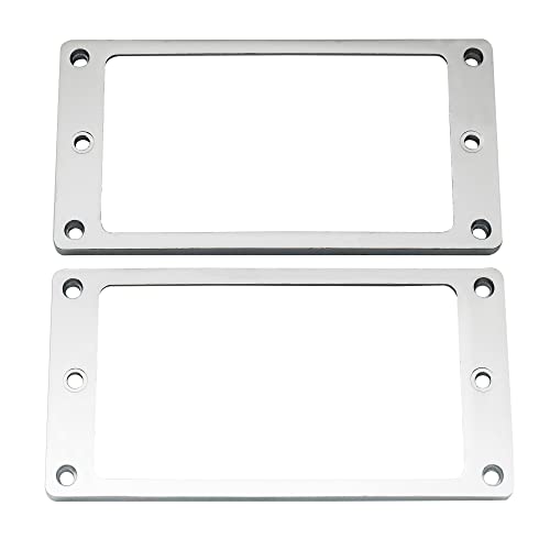 Musiclily Flat Metall Humbucker Pickup Rahmen Humbucker Tonabnehmer Rings Frame für Les Paul LP Style E-Gitarre, Chrom(2 Stück) von Musiclily