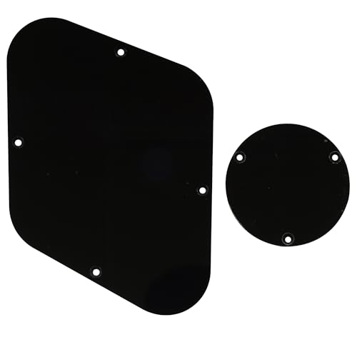 Musiclily LP Gitarren Control Plate BackPlate und Switchplate Schalter Abdeckplatte Set for USA Les Paul E-Gitarre, 1 lagig Schwarz von Musiclily