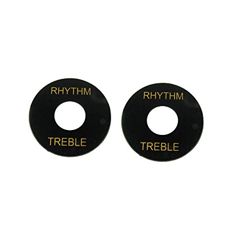 Musiclily LP Toggle Switch Plate Rhythm Treble Rhythm Schalter Unterlegscheibe für Les Paul Style E-Gitarre, Schwarz(2 Stück) von Musiclily