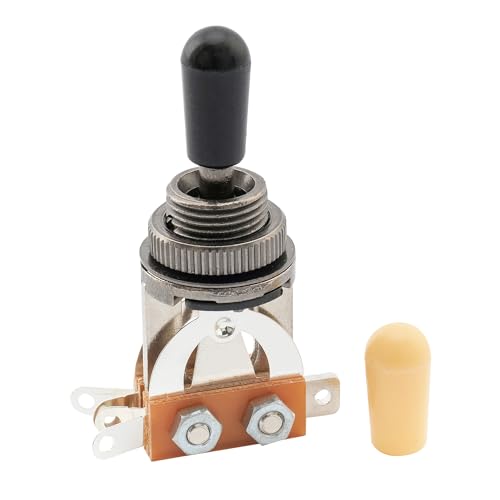 Musiclily Metrisch Gitarre 3-Wege Toggle Switch Tonabnehmer Schalter LP Pickup Schalter für Les Paul Style E-Gitarre, Cosmo Schwarz Top mit Schwarzer Knopf von Musiclily