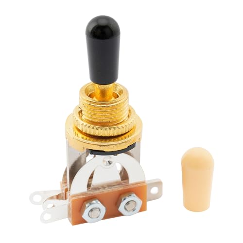 Musiclily Metrisch Gitarre 3-Wege Toggle Switch Tonabnehmer Schalter LP Pickup Schalter für Les Paul Style E-Gitarre, Gold Top mit Crème Knopf von Musiclily