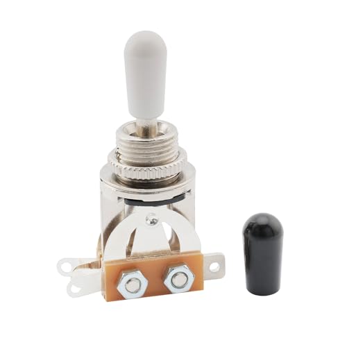 Musiclily Metrisch Gitarre 3-Wege Toggle Switch Tonabnehmer Schalter LP Pickup Schalter für Les Paul Style E-Gitarre, Weiß Knopf von Musiclily