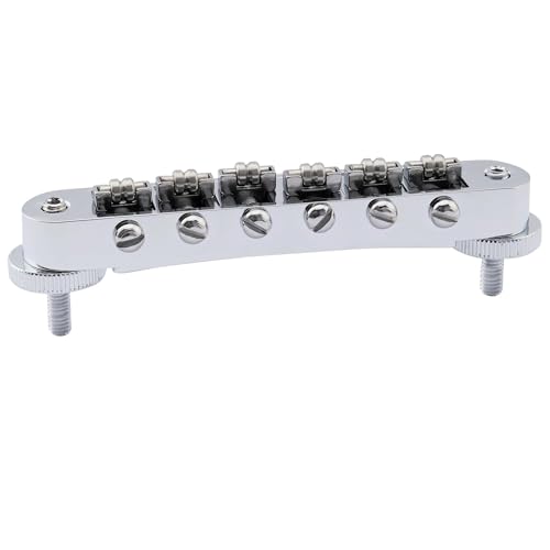 Musiclily Pro 10,4mm Gitarre Roller Bridge ABR-1 Tune-O-Matic Bridge Steg mit M4 Bolzen für Les Paul LP SG Style E-Gitarre, Chrom von Musiclily