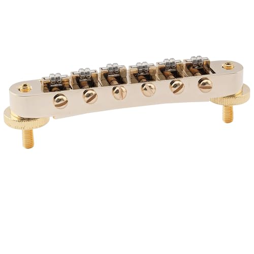Musiclily Pro 10,4mm Gitarre Roller Sattel Bridge ABR-1 Tune-O-Matic Bridge Steg mit M4 Bolzen für Les Paul LP Style E-Gitarre, Gold von Musiclily