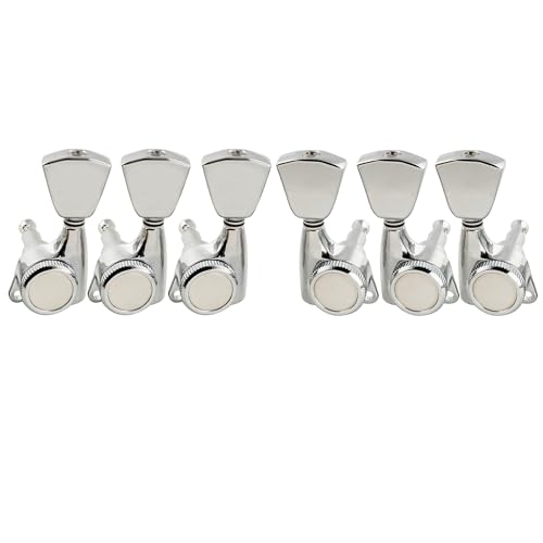 Musiclily Pro 3L3R Gitarren Locking Tuners Mechaniken 18:1 Ratio Tuning Pegs Keys Machine Heads für LP SG Style E-Gitarre/Akustikgitarre, Chrom mit Keystone Button Musiclily Pro 3L3R Gitarren Locking Tuners Mechaniken 18:1 Ratio Tuning Pegs Keys Machine Heads für LP SG Style E-Gitarre/Akustikgitarre, Chrom mit Keystone Button von Musiclily