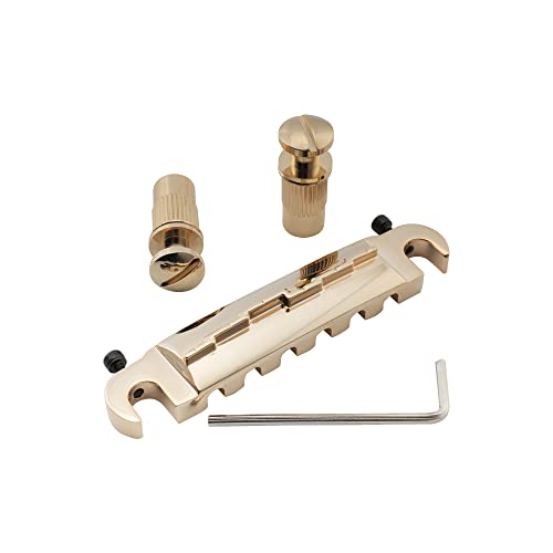 Musiclily Pro 52,5mm Wraparound Steg Bridge Intonierbar Brücke für Epiphone Les Paul Junior LP Style E-Gitarre,Gold Musiclily Pro 52,5mm Wraparound Steg Bridge Intonierbar Brücke für Epiphone Les Paul Junior LP Style E-Gitarre,Gold von Musiclily