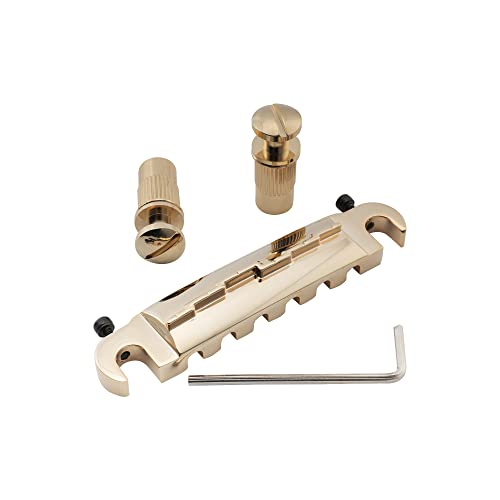 Musiclily Pro 52,5mm Wraparound Steg Bridge Intonierbar Brücke für Epiphone Les Paul Junior LP Style E-Gitarre,Gold von Musiclily