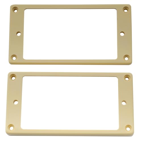 Musiclily Pro Flat Kunststoff Humbucker Pickup Rahmen Humbucker Tonabnehmer Rings Humbucker Frame Set für LP Les Paul E-Gitarre, Creme von Musiclily