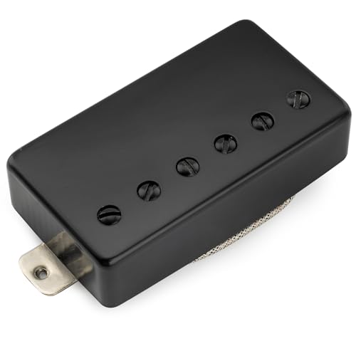 Musiclily Pro LP-CBLA Alnico 5 Covered Humbucker Tonabnehmer Steg Pickup 8,8K für LP Style E-Gitarre, Schwarz von Musiclily