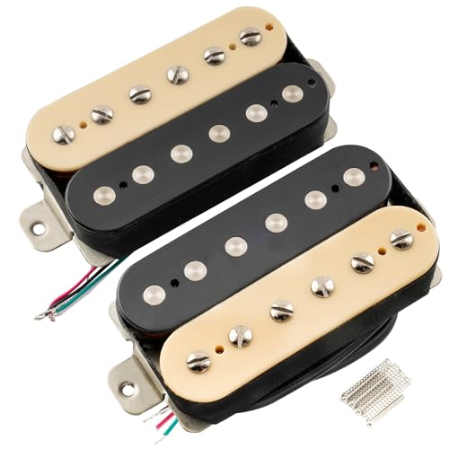 Musiclily Pro LP-OMHA Alnico 5 Uncovered Humbucker Tonabnehmer Hals Steg Pickups Set 7,5K/16K für E-Gitarre, Zebra von Musiclily