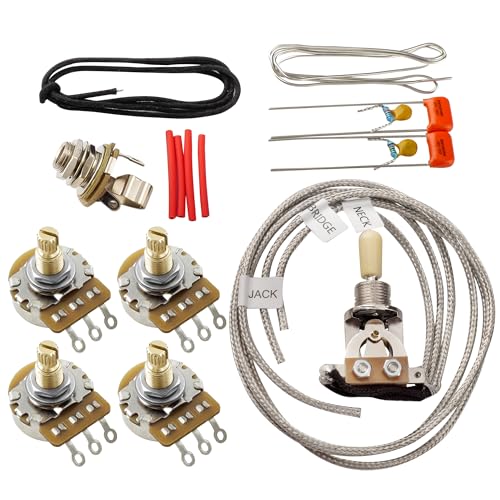 Musiclily Pro LP STD Modern 60s Plus Treble Bleed DIY Wring Kit 3 Wege Kippschalter 500K Potis Kabelbaum Verdrahtungs-Kit mit Jack für Epiphone LP Style E-Gitarre Musiclily Pro LP STD Modern 60s Plus Treble Bleed DIY Wring Kit 3 Wege Kippschalter 500K Potis Kabelbaum Verdrahtungs-Kit mit Jack für Epiphone LP Style E-Gitarre von Musiclily