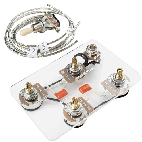 Musiclily Pro LP STD Modern 60s Prewired Harness Kit 3 Wege Kippschalter 500K Potis Kabelbaum Vorverdrahtetes Elektronik Kit mit Jack für Epiphone LP Style E-Gitarre Musiclily Pro LP STD Modern 60s Prewired Harness Kit 3 Wege Kippschalter 500K Potis Kabelbaum Vorverdrahtetes Elektronik Kit mit Jack für Epiphone LP Style E-Gitarre von Musiclily