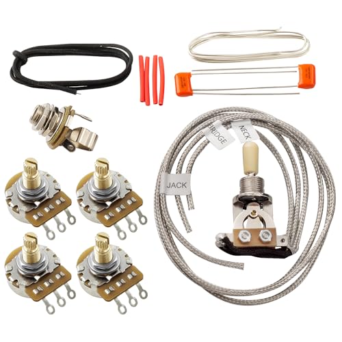 Musiclily Pro LP STD Vintage 50s und Modern 60s DIY Wiring Kit 3 Wege Kippschalter 500K Potis Kabelbaum Verdrahtungs-Kit mit Jack für Epiphone LP Style E-Gitarre Musiclily Pro LP STD Vintage 50s und Modern 60s DIY Wiring Kit 3 Wege Kippschalter 500K Potis Kabelbaum Verdrahtungs-Kit mit Jack für Epiphone LP Style E-Gitarre von Musiclily