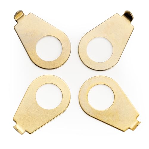 Musiclily Pro Metrisch 8.5mm Stahl Knob Pointers Markierungs Bleche Vintage LP Positions Markierer Ungszeiger für Potis Epi LP Style E-Gitarre, Gold (4er Set) von Musiclily
