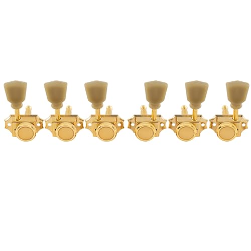 Musiclily Pro Vintage Hybrid 3L3R Gitarre Locking Tuners Mechaniken Tuning Pegs Machine Heads für LP SG Style E-Gitarre Akustikgitarre, Gold mit Grün Keystone Button Musiclily Pro Vintage Hybrid 3L3R Gitarre Locking Tuners Mechaniken Tuning Pegs Machine Heads für LP SG Style E-Gitarre Akustikgitarre, Gold mit Grün Keystone Button von Musiclily
